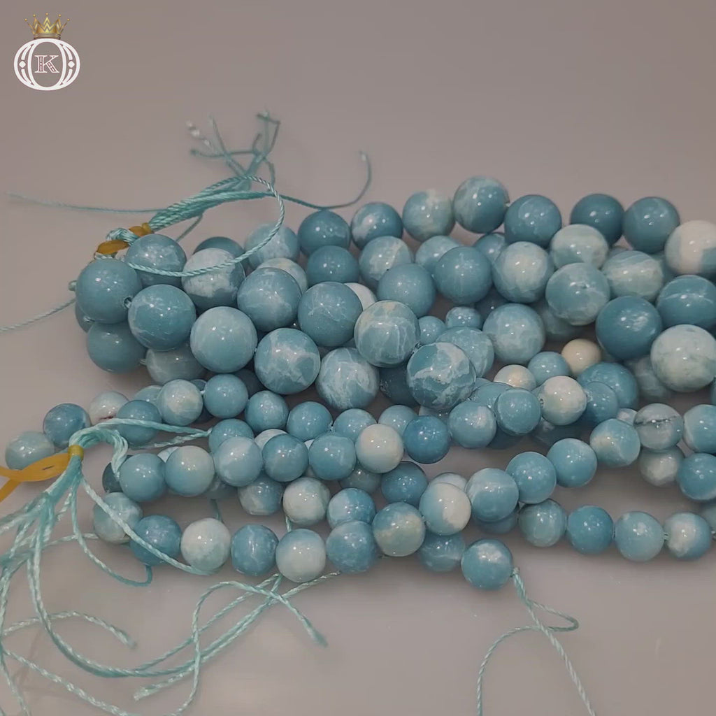 blue larimar quartz gemstone beads video