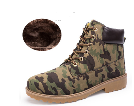 camouflage suede construction boots