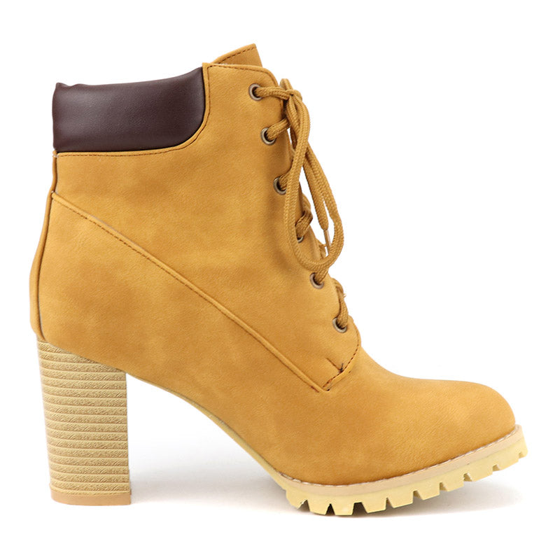 women construction boots chunky heels