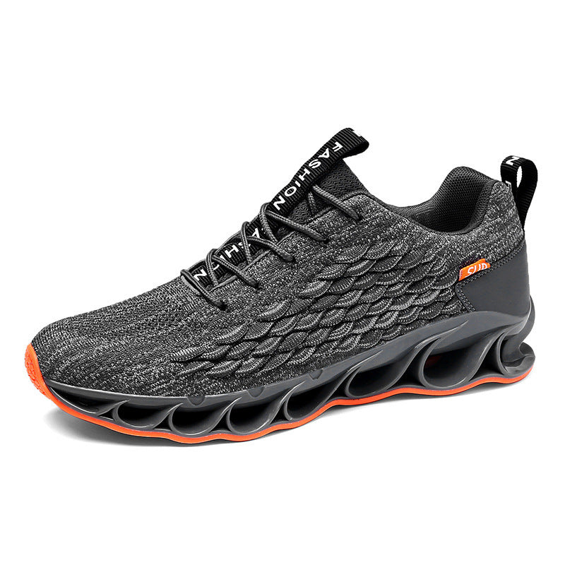 gray orange running shoes