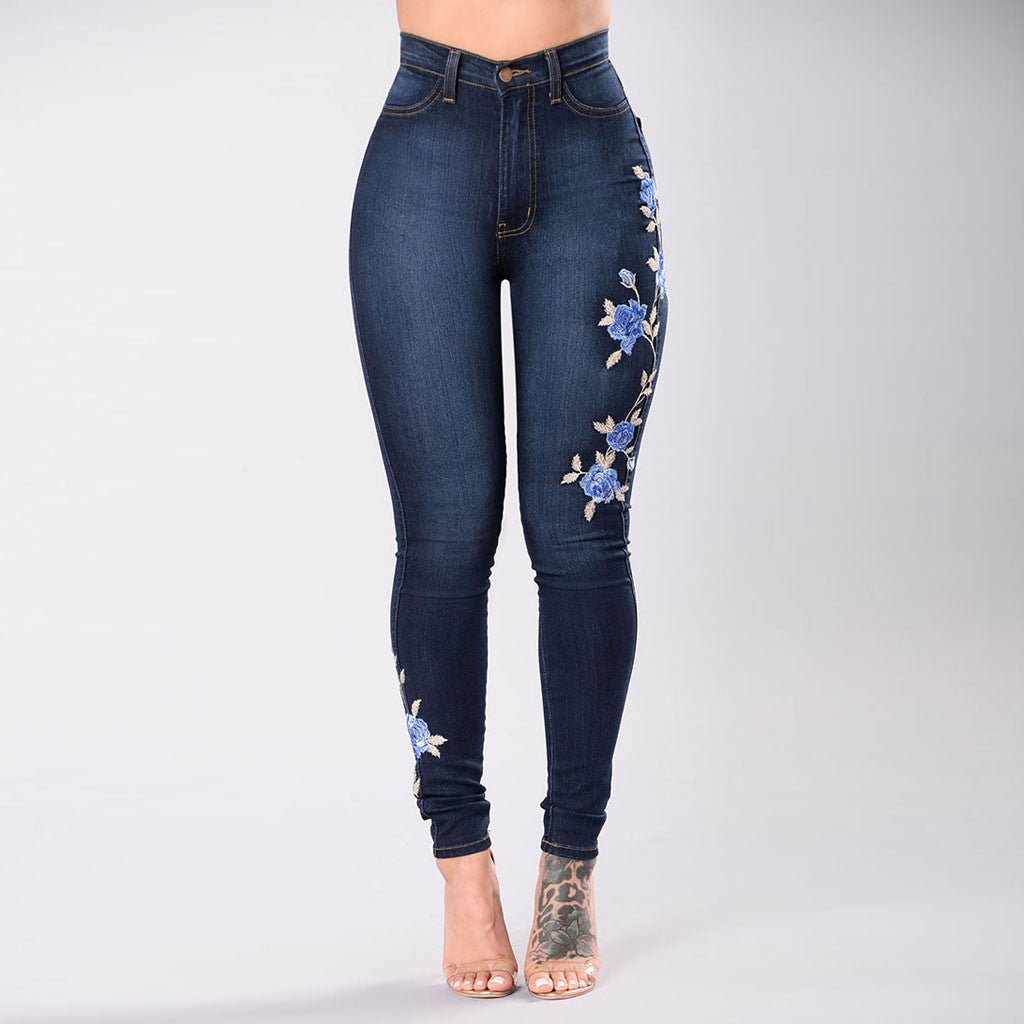 flower design jeans