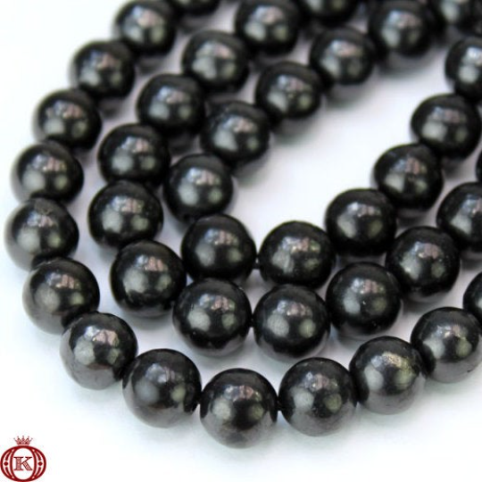 black shungite gemstone beads