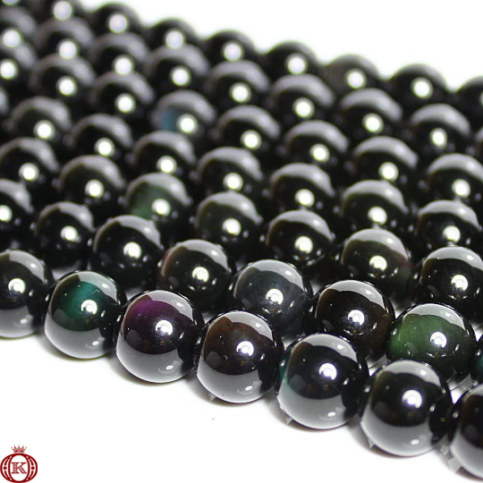 rainbow obsidian gemstone beads