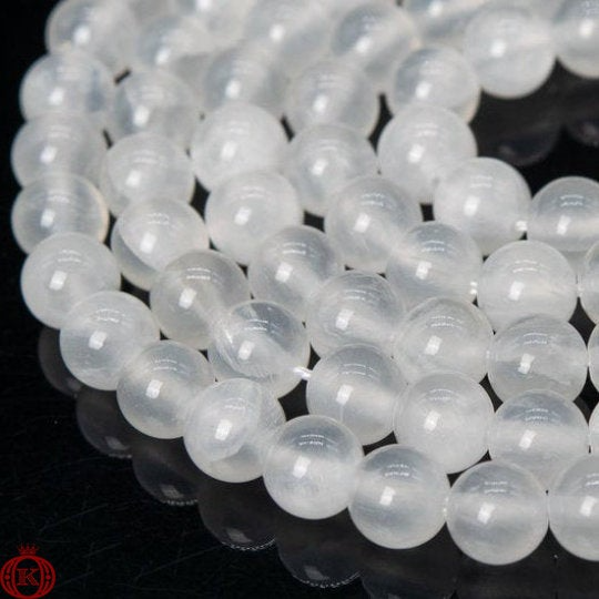 white selenite gemstone beads