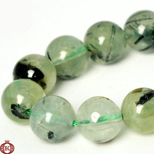 green prehnite gemstone beads