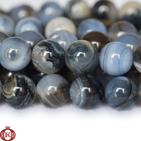 blue gray fire agate gemstone beads