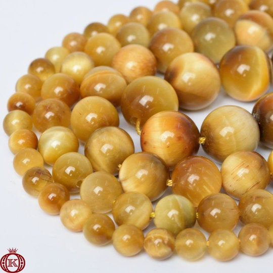 golden yellow tiger eye gemstone beads