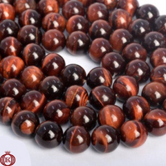 Red Tiger Eye Beads Smooth Round - 4mm - Beads