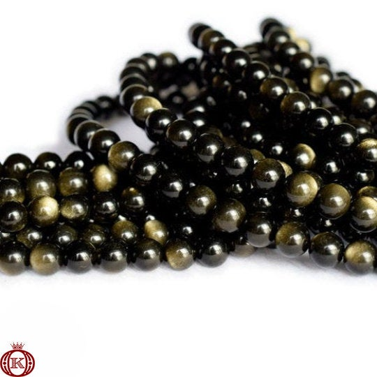 gold obsidian gemstone beads