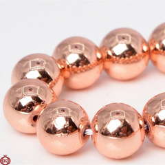 Rose Gold Hematite Beads Smooth Round - 4mm - Beads