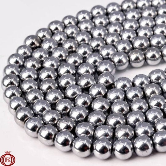 silver hematite gemstone beads