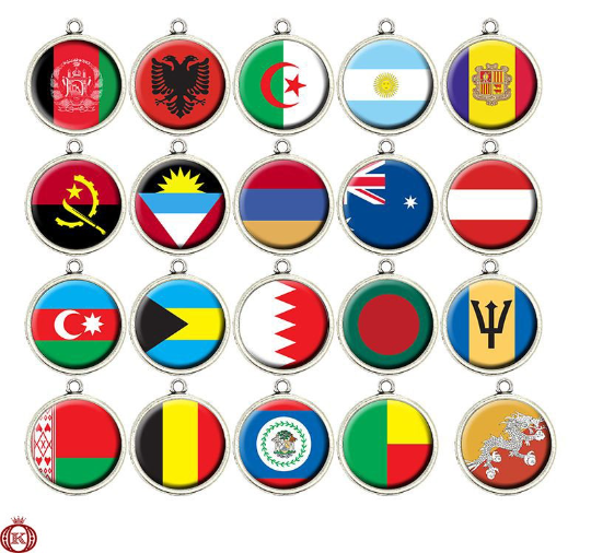 custom country flag cabochon charms