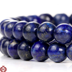 Lapis Lazuli Beads Smooth Round Color Enhanced - 4mm - Beads