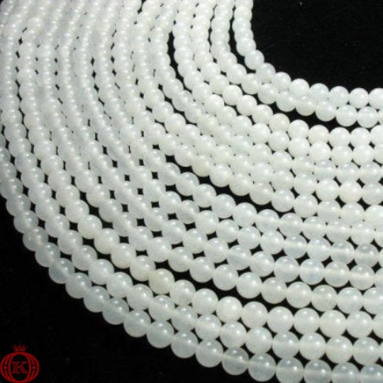 white jade gemstone beads