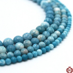 Blue Larimar Quartz Beads Smooth Round - 4mm - Beads