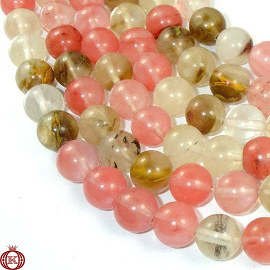 fire cherry quartz gemstone beads