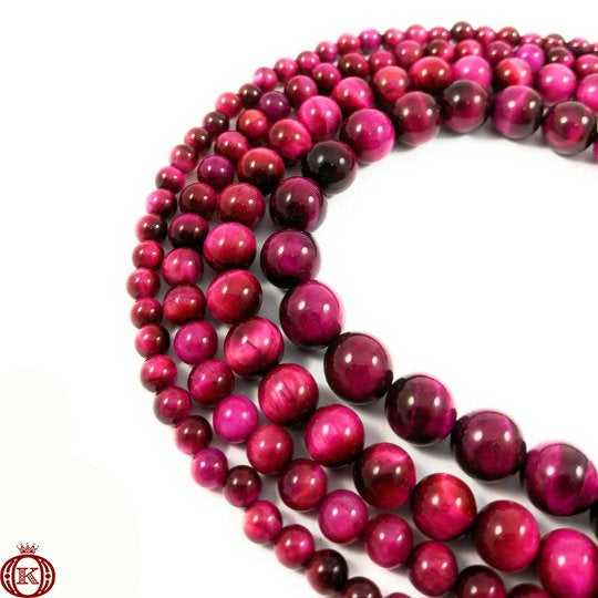 pink tiger eye gemstone beads