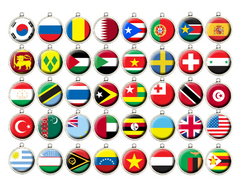 Country Flags of the World Charms Q Thru Z - 1 Charm - Charms