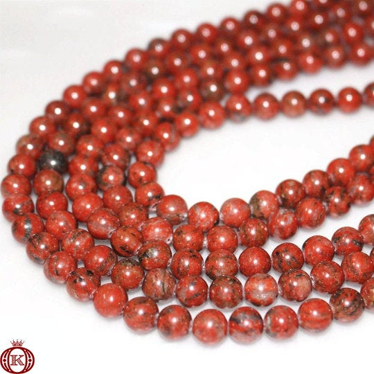 red sesame jasper gemstone beads