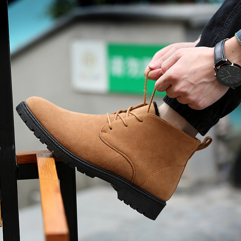 camel suede casual mountain boots