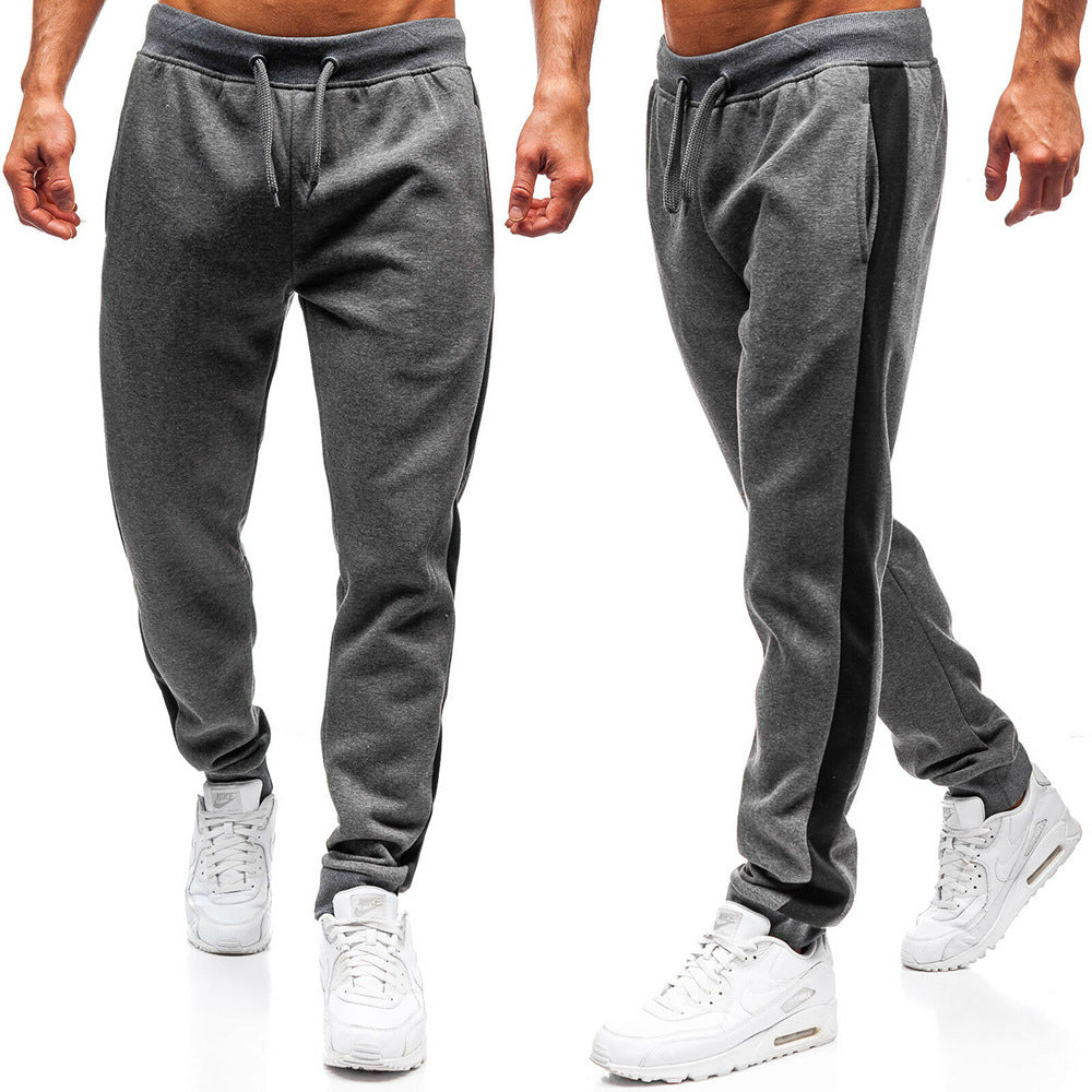 dark gray black stripe athletic sweat pants