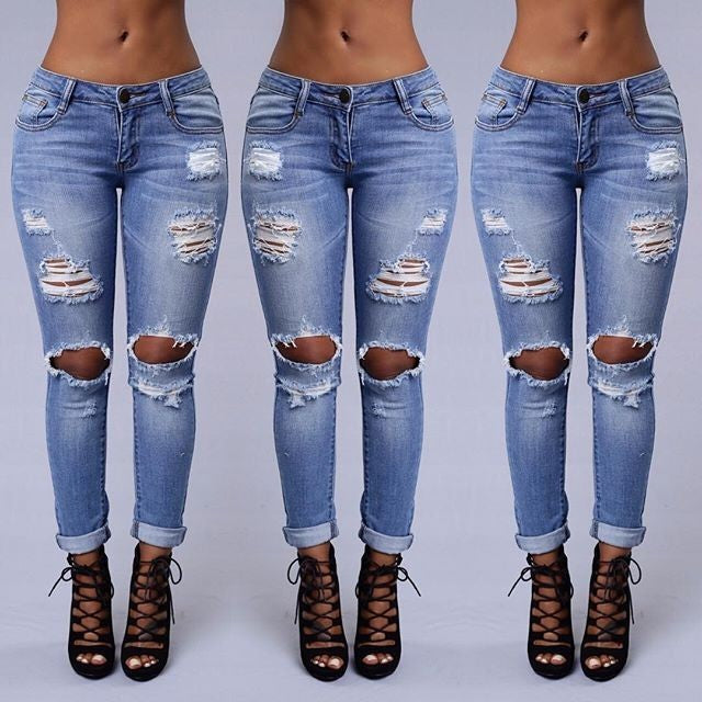 women's ripped skinny jeans