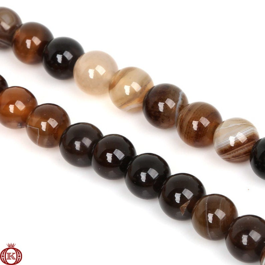 botswana brown stripe agate beads