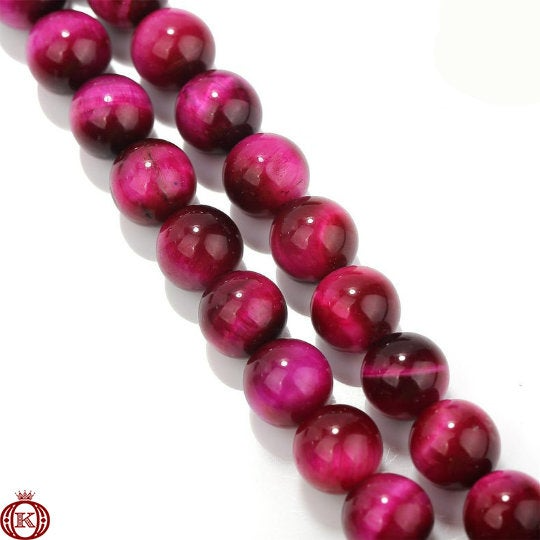 fuschia tiger eye gemstone beads