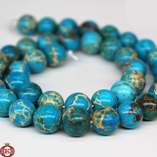blue sea sediment imperial jasper gemstone beads