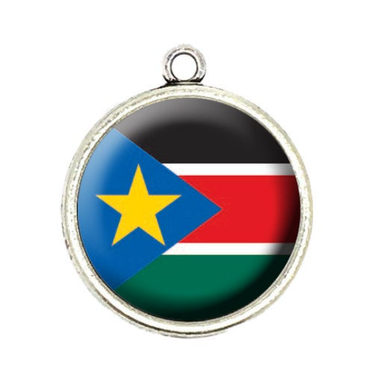 south sudan flag cabochon charm