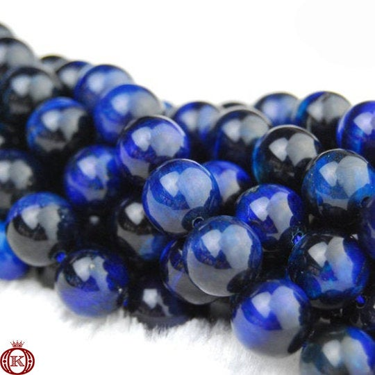 dark blue tiger eye gemstone beads
