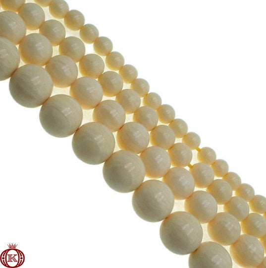 synthetic cream gemstone beads