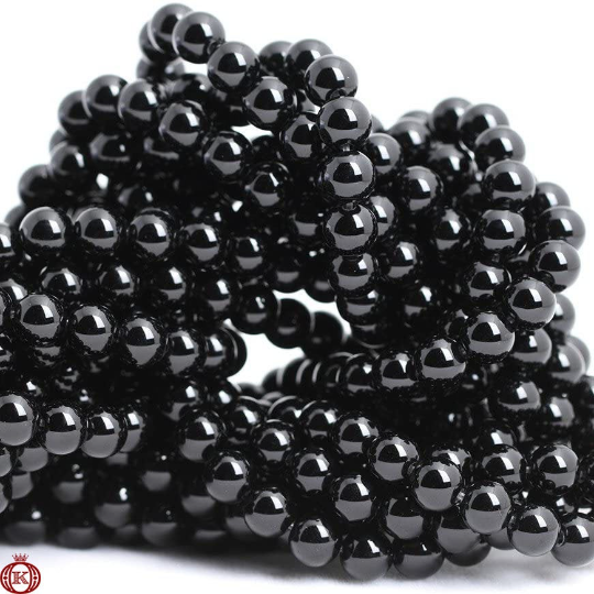 smooth black onyx beads