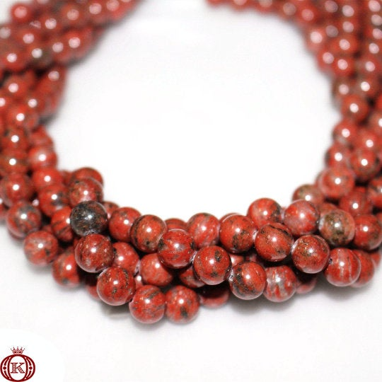 red sesame jasper beads