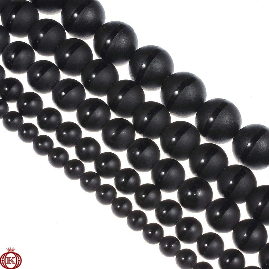 matte black polished stripe onyx agate gemstone beads