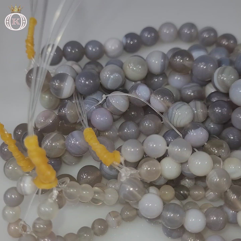 gray bamboo leaf agate gemstone beads video