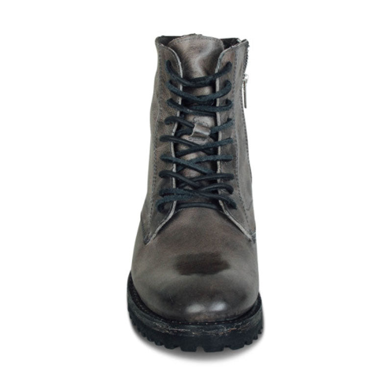 polished leather military style boots