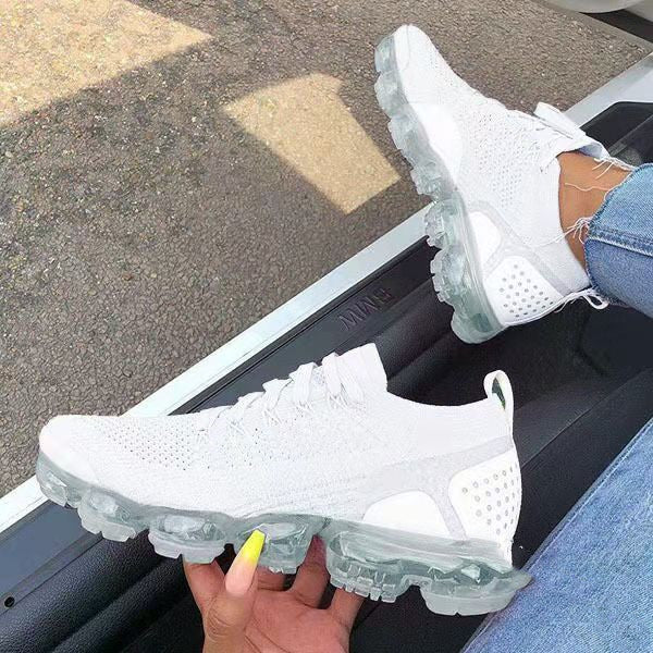 women's all white air sole sneakers