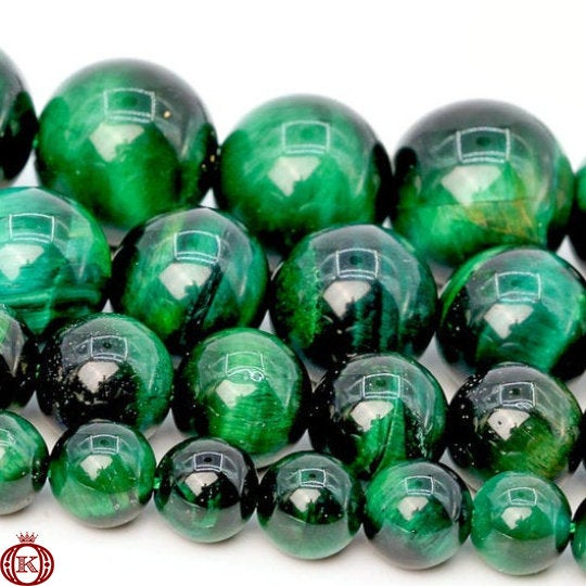 emerald green tiger eye gemstone beads