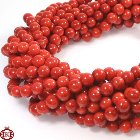 red bamboo coral beads