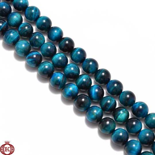 teal blue tiger eye gemstone beads