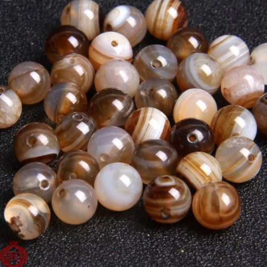 brown stripe agate loose beads