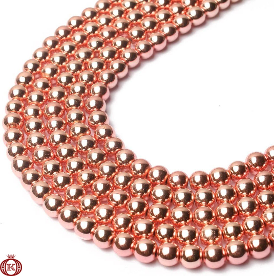 rose gold hematite beads