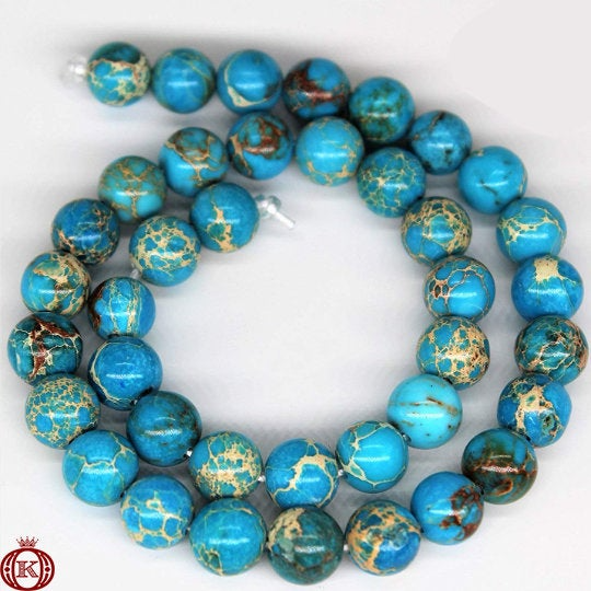 turquoise blue sea sediment jasper gemstone beads