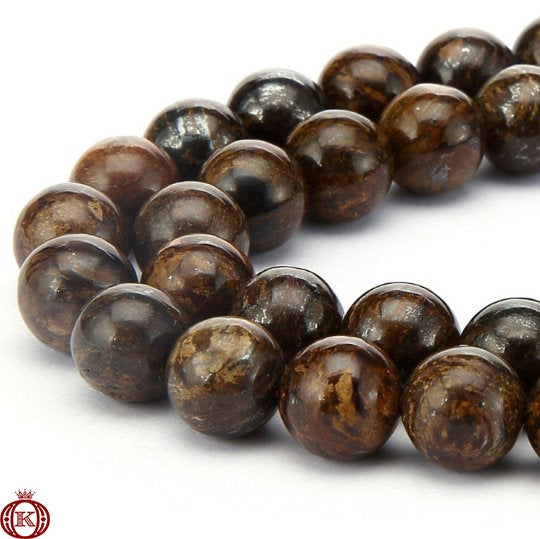 brown bronzite gemstone beads