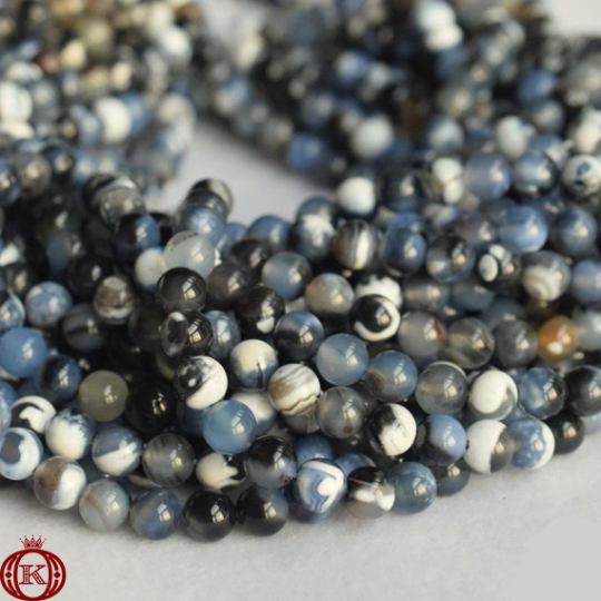 wholesale blue gray fire agate gemstone beads