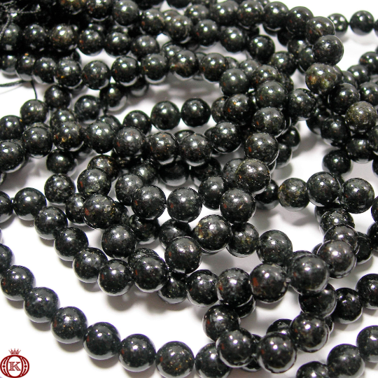 black astrophyllite gemstone beads