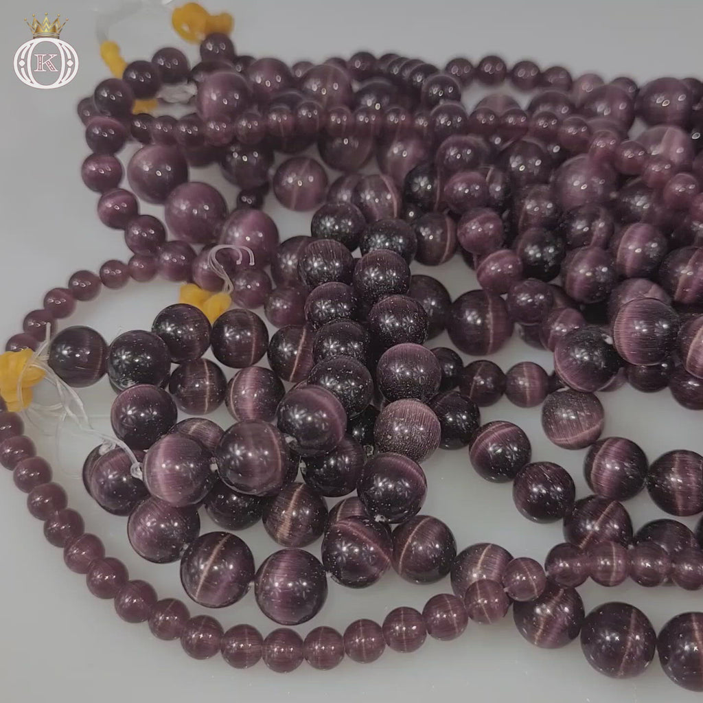 burgundy cats eye gemstone beads video