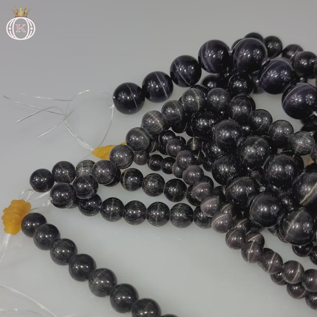 black cats eye gemstone beads video