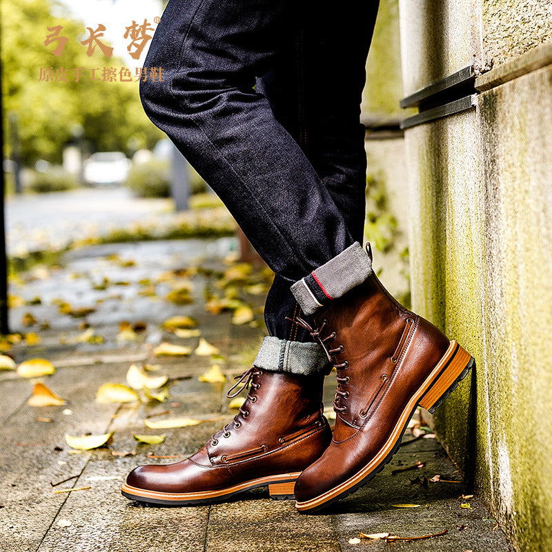 classic brown leather boots